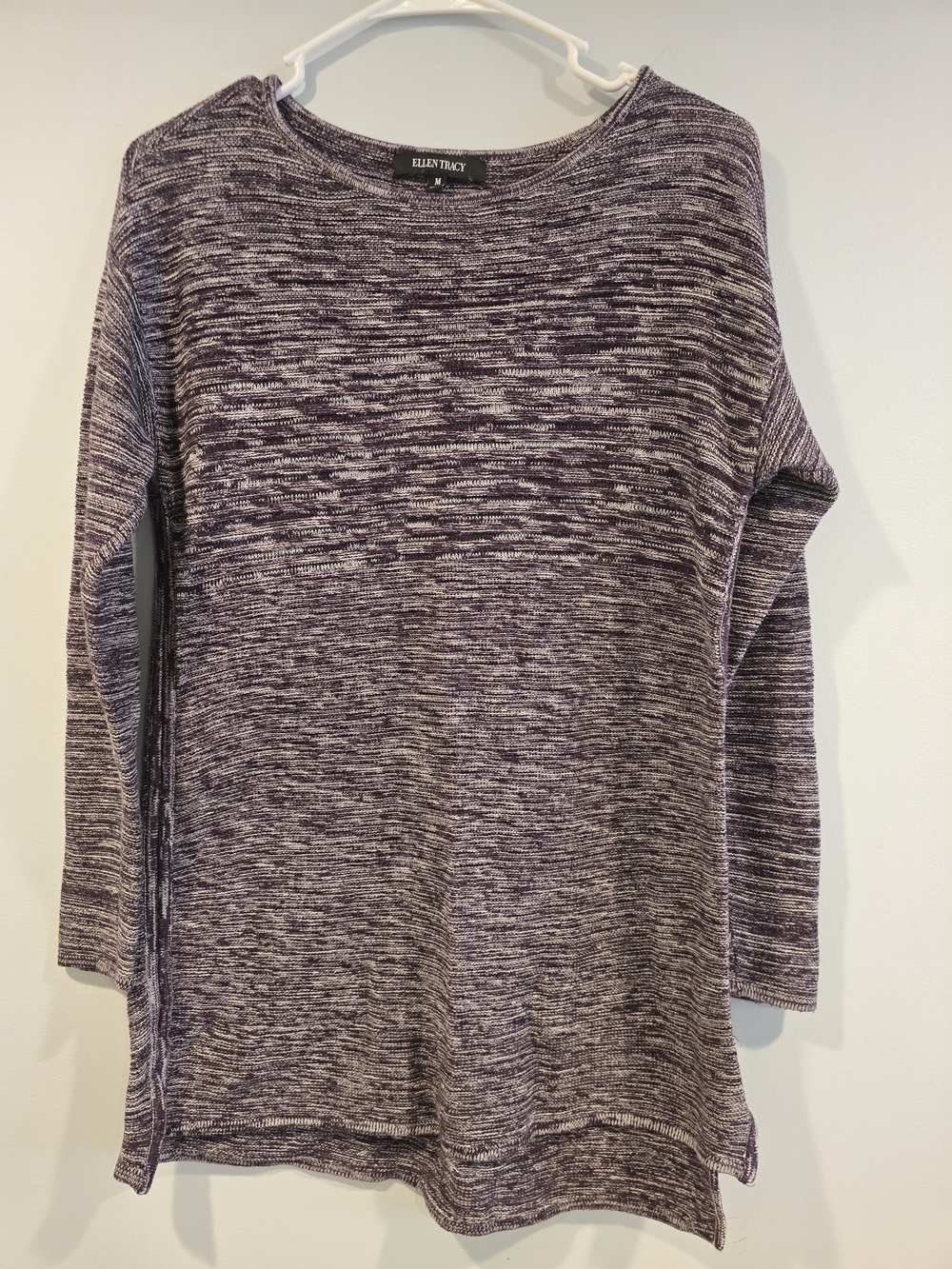 Ellen Tracy Marled Purple Knit Top